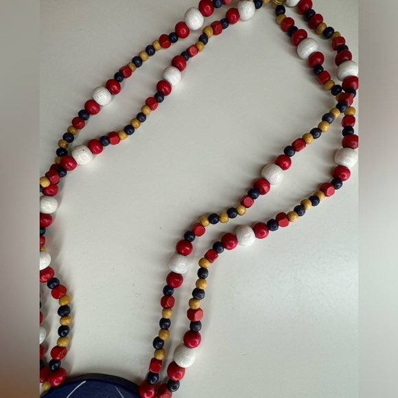 Vintage wooden beaded handmade hot air balloon necklace - Picture 3 of 8